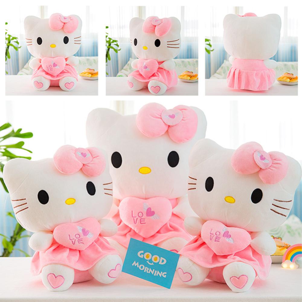 Timekey Mainan Boneka Stuffed Plush Kartun Hello Kitty 25cm Untuk Hadiah Ulang Tahun Anak N9Y8