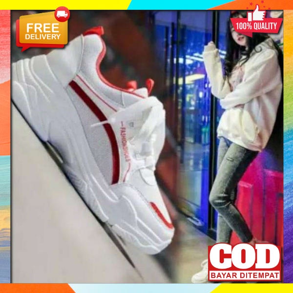 Sepatu Wanita Terbaru Sepatu Sneakers Sport Wanita Kekinian Sneakers Cewe Korea Sepatu Warna Putih R