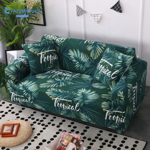 Cover Sofa Motif 11 / Cover Sofa Motif Daun Hijau / Sarung Sofa Motif / Sarung Sofa Seat 1 2 3