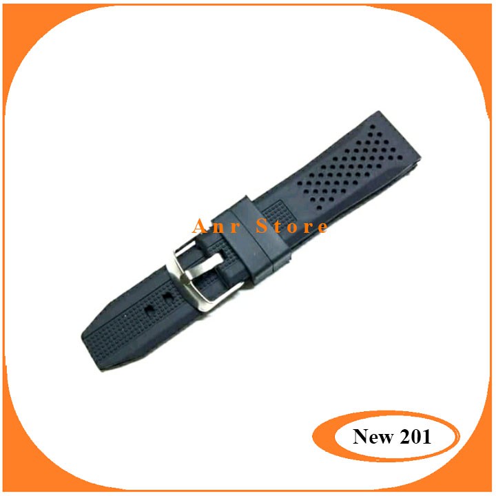 Tali Jam Tangan Rubber Embos 22mm Free Pen