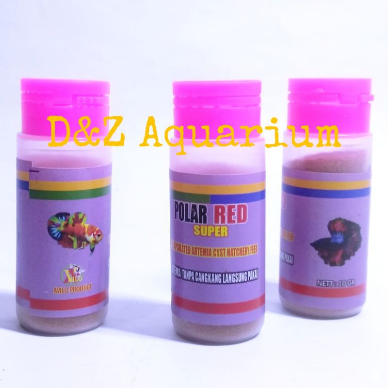 Polar Red Super Avilo 10 gr Pakan Cupang Burayak Pelet Udang Artemia Tanpa Cangkang