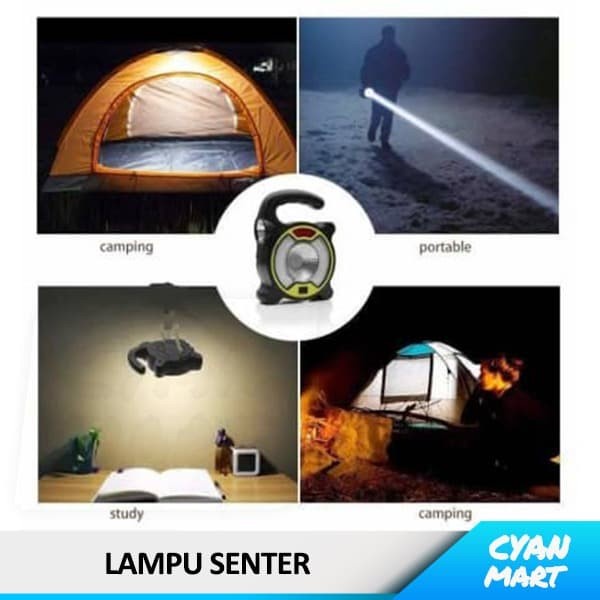 Lampu Senter Emergency Led COB Work Light TJ-329 Lamp USB Solar Energy