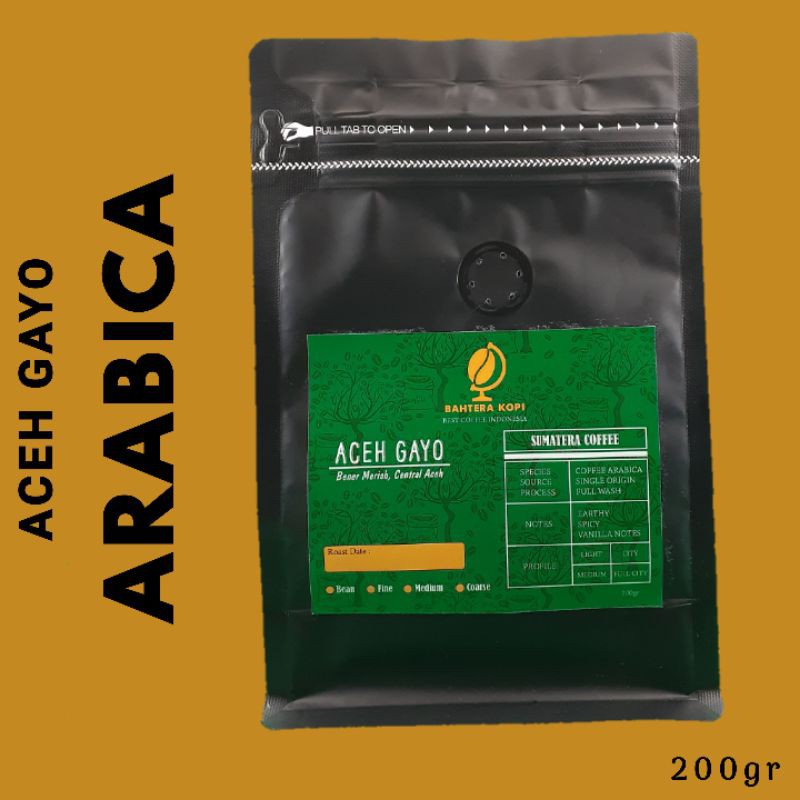 

Kopi Arabica Aceh Gayo Biji dan Bubuk Coffee 200gr