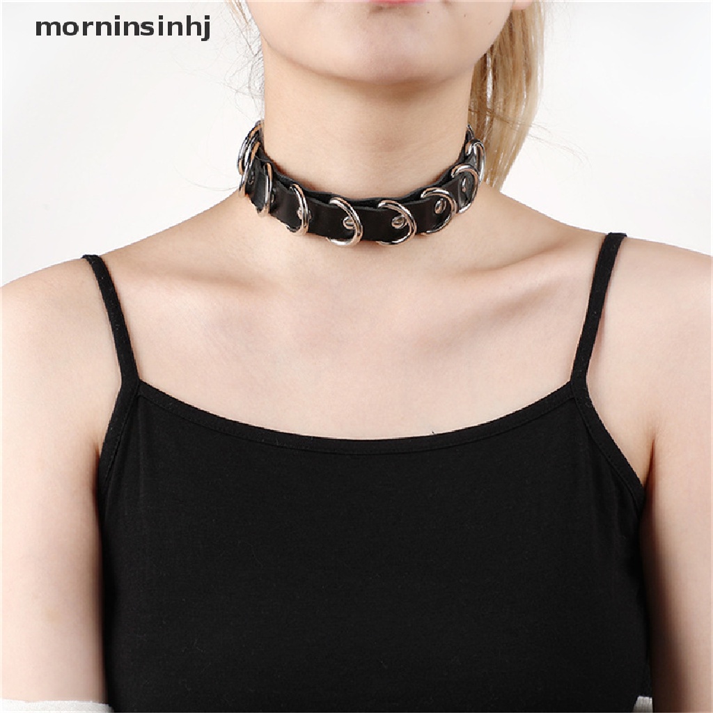 Kalung Choker Bahan Kulit Pu Dengan Liontin Hati Gaya Punk Gothic Untuk Wanita