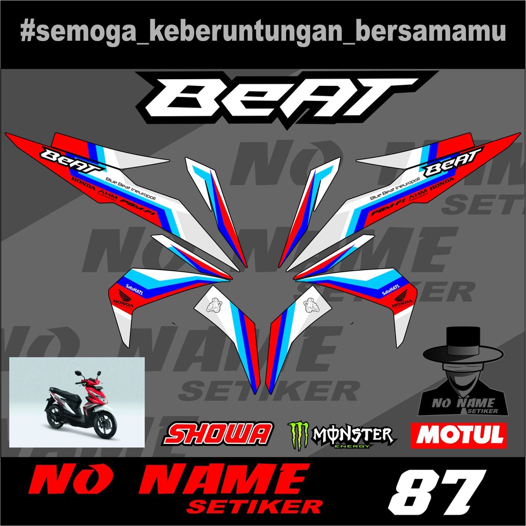 Striping stiker setiker Motor Beat esp (87) 2016 2017 2018 2019 / Fi New Esp Iss Variasi Honda 002