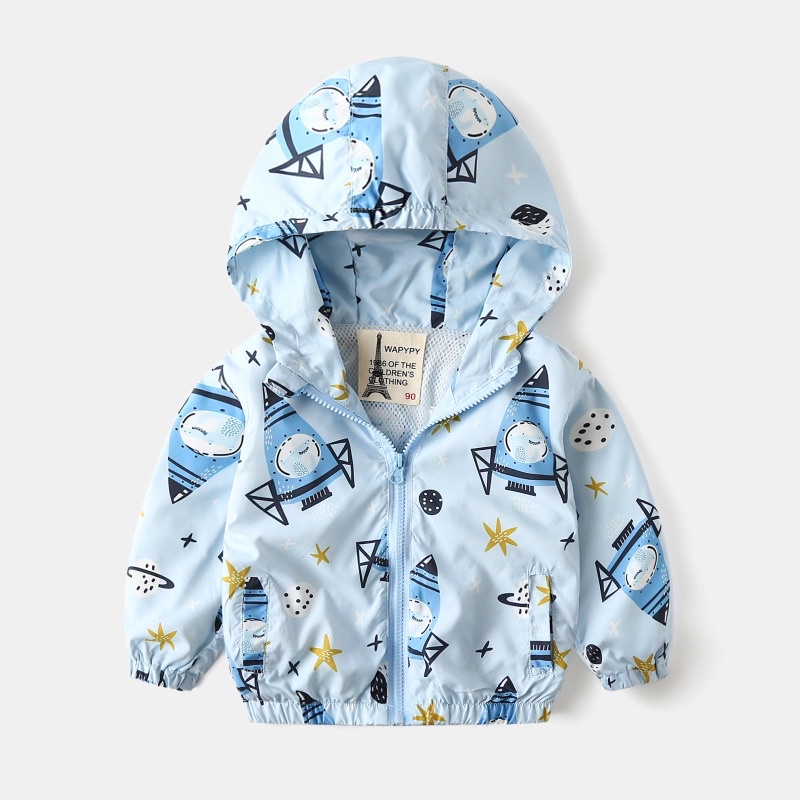 JaKet hoodie parasut motor anak / baby / bayi tahan angin dan air hujan lapisan dalaman tidak panas-E