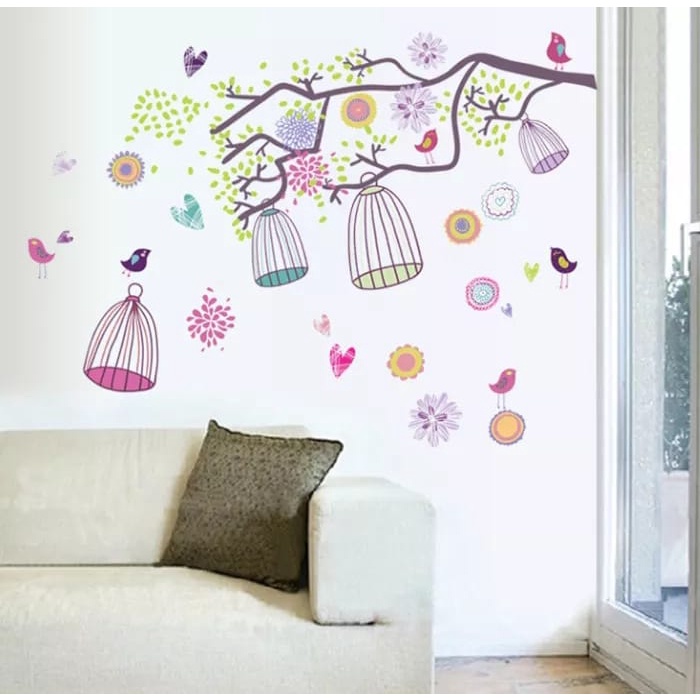 Bohemia Bird Cage Wallsticker Sticker Dinding