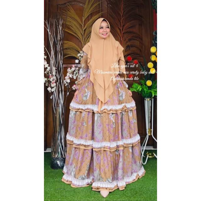 LILIA SYARI ORI BY OHC MAXMARA PREMIUM KOMBI CERUTY BABYDOLL Original Gamis Pesta Kondangan Mewah