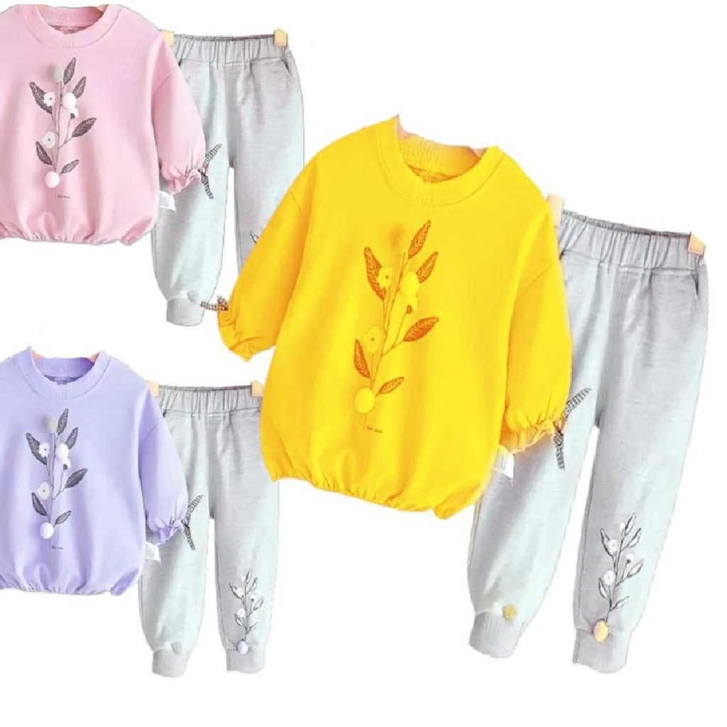 SWEATER ANAK PEREMPUAN/SETELAN BABYTERRY TERBARU 1-5 TAHUN