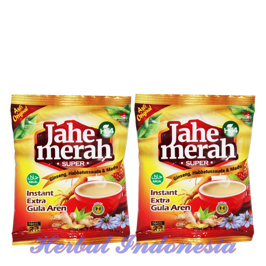 Jahe Merah Super plus ginseng habbat madu H64  | Jahe Merah Instan extra Gula Aren