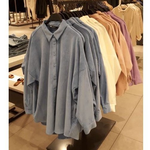 ZARA ORIGINAL SALE 80% Blouse Chiffon Linen Lengan Panjang Wanita Spandex Katun Braned