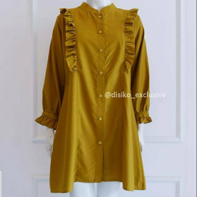 Ameena Tunik Rempel design by disiko - katun Toyobo - Atasan wanita - busui