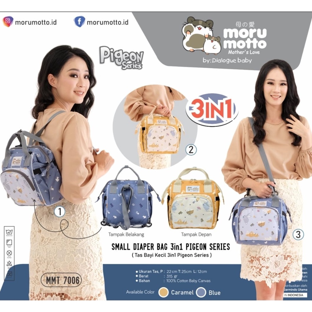 MORU MOTTO Tas SEDANG Tas Bayi Terbaru Pigeon series