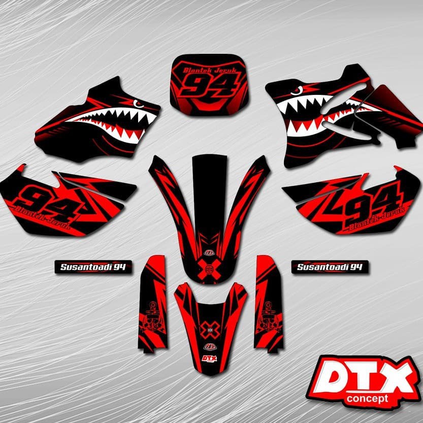 Stiker Decal Grasstrack Terbaik YZ 85 New Shark Attack Stiker Decal Grasstrack Terbaik YZ 85 New Shark Attack