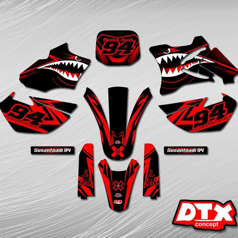  Stiker  Decal Grasstrack Terbaik YZ  85  New Shark Attack 