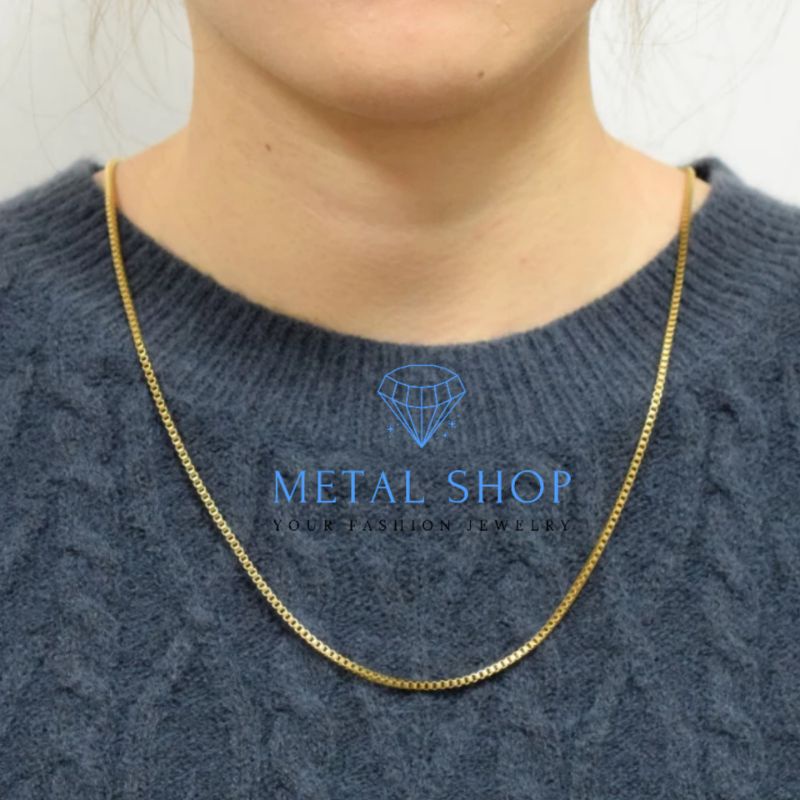 KALUNG TITANIUM ANTI KARAT MODEL ITALI WARNA EMAS SILVER