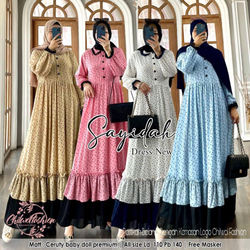 NEW PRODUK BISA COD | BAJU WANITA SADIYAH DRESS CHILWOL