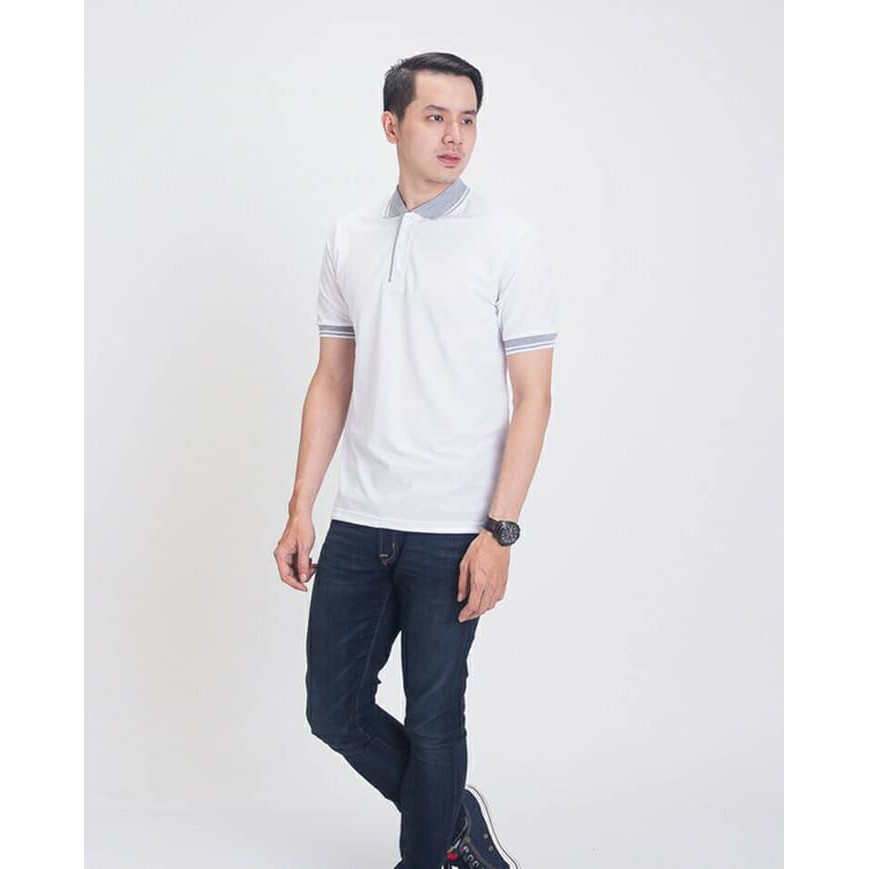 Baju Kaos Kerah Polo Shirt Pria Polos Putih