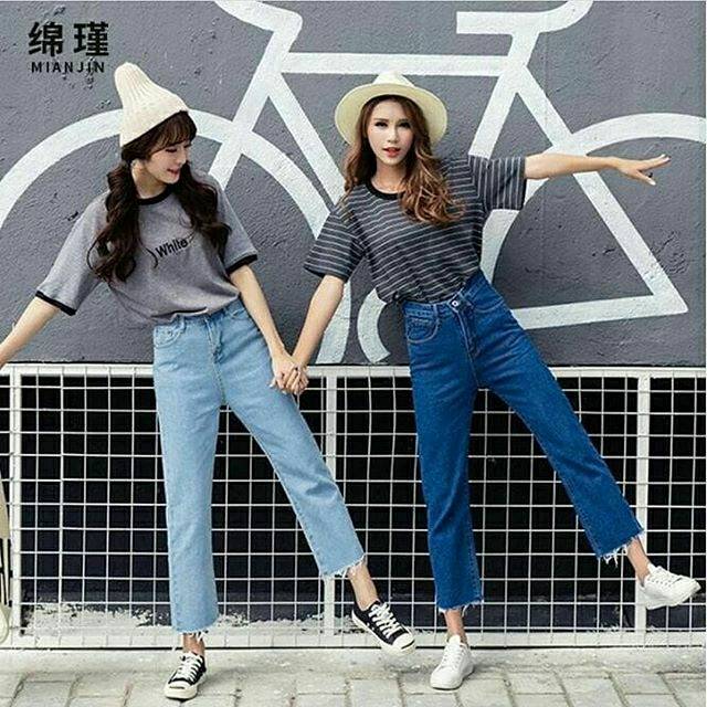  Celana  Jeans Wanita Boyfriend  Cut Bigsize Big Size Skinny 