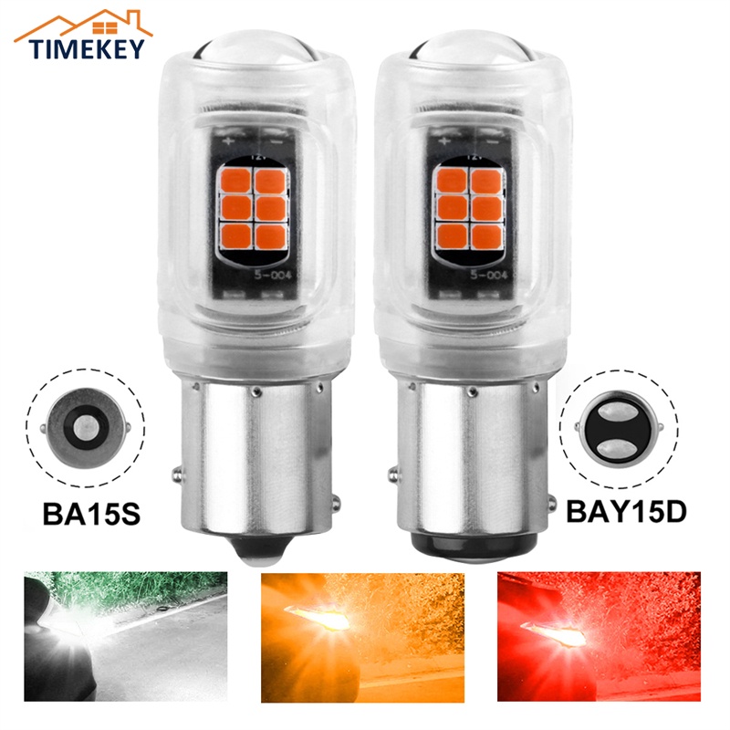 Tk 1pc Lampu Led 1156 Ba15S Bau15S P21W 1157 Bay15D P21 / 5w P21 5w Untuk Rem Belakang Mobil