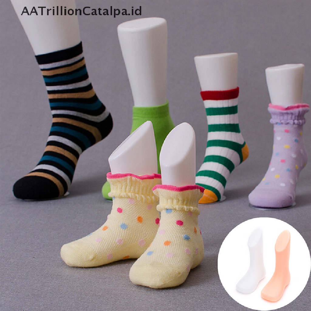 Aatrillioncatalpa 1pc Manekin Kaki Anak Bahan Plastik Keras Untuk Display Sepatukaos Kaki