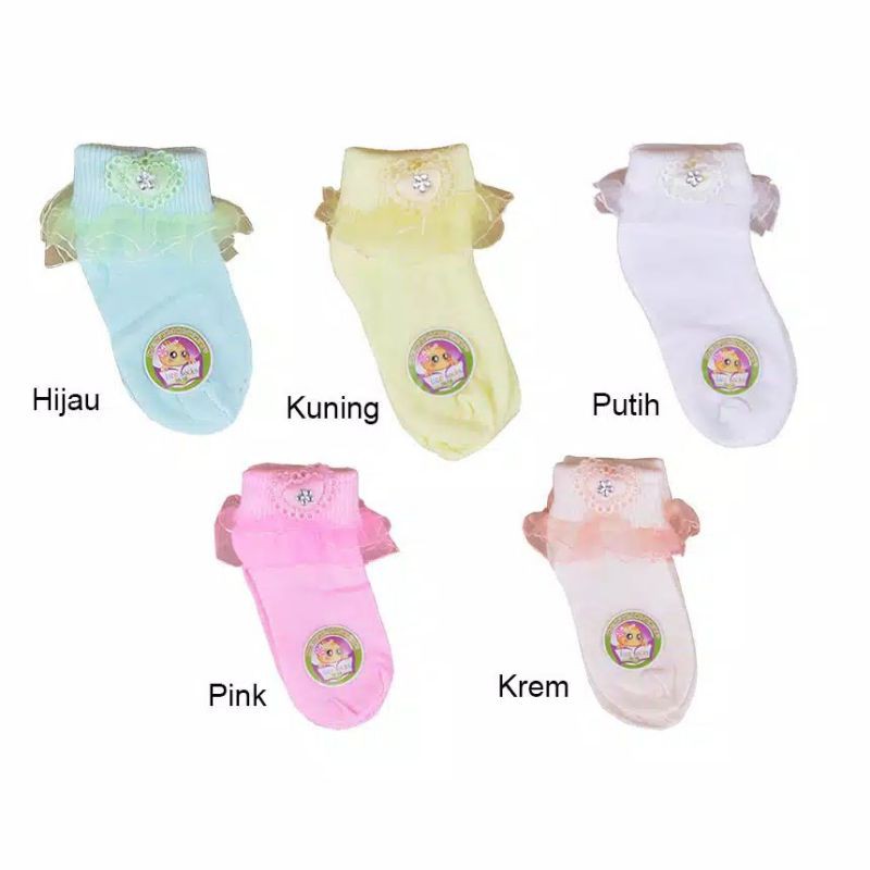 Kaos Kaki Ruffle Renda import (0-12 bulan)