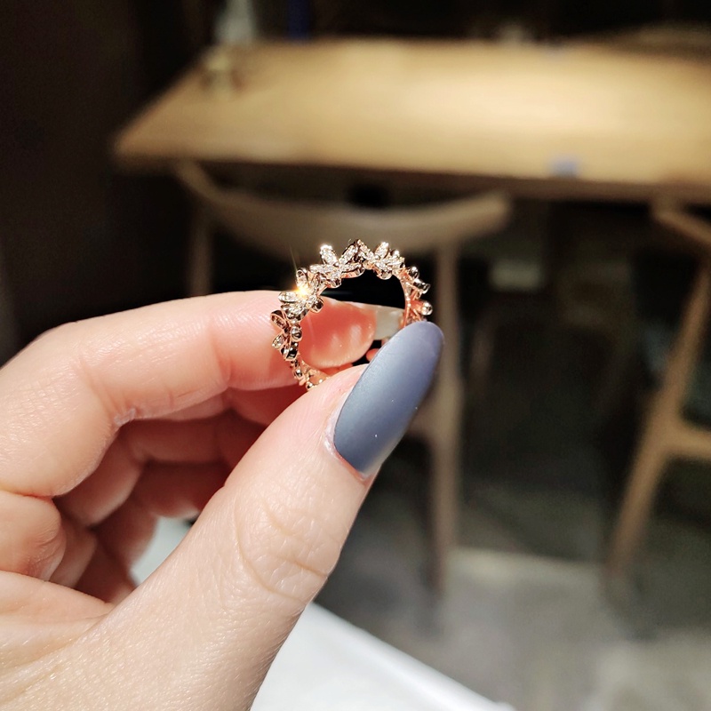 Cincin Jari Telunjuk Bahan Zirkon Gaya Korea Selatan