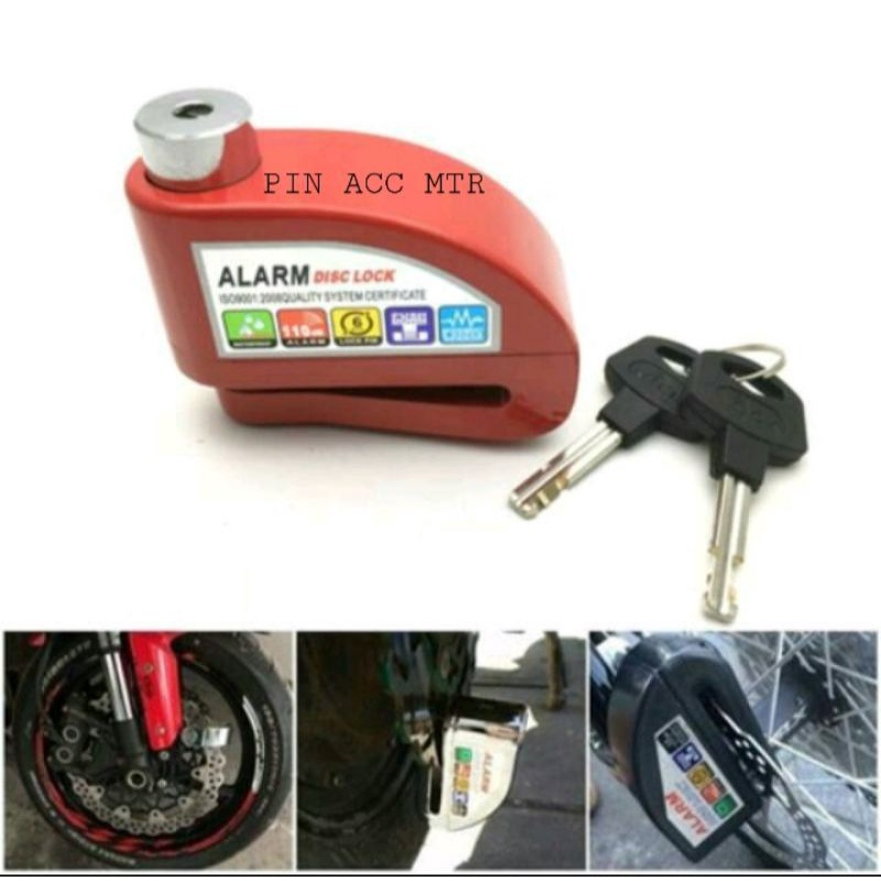 Gembok Alarm Cakram Disc Lock Kunci Alarm Gembok Motor Anti Maling 100% sesuai iklan