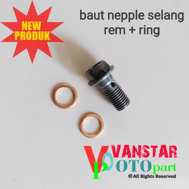 baut selang rem cakram set ring tembaga 2 biji