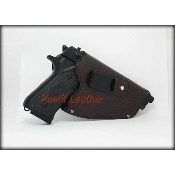 KMU12W IWB Holster Sarung pistol selip kulit Asli. Glock Fn Berreta