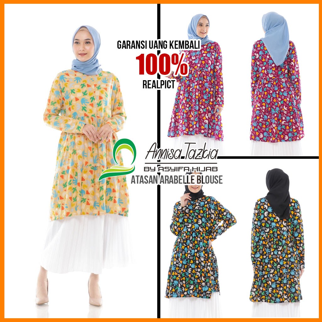 Baju Atasan Tunik Remaja Fashion Muslim Wanita Terbaru Kekinian | Arabelle Tunik | Asyifa Hijab