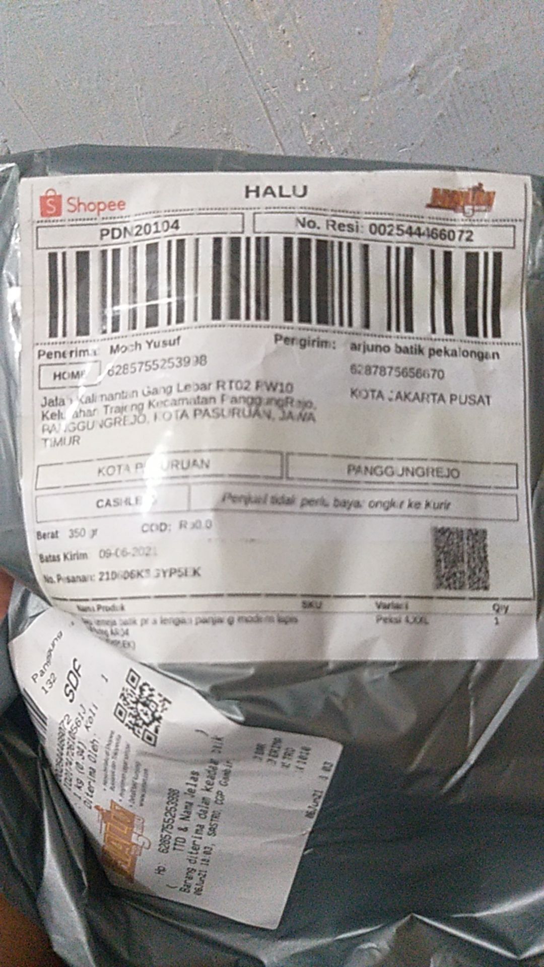 Kemeja Batik Pria Lengan Panjang Modern Lapis Furing Premium  Ar04