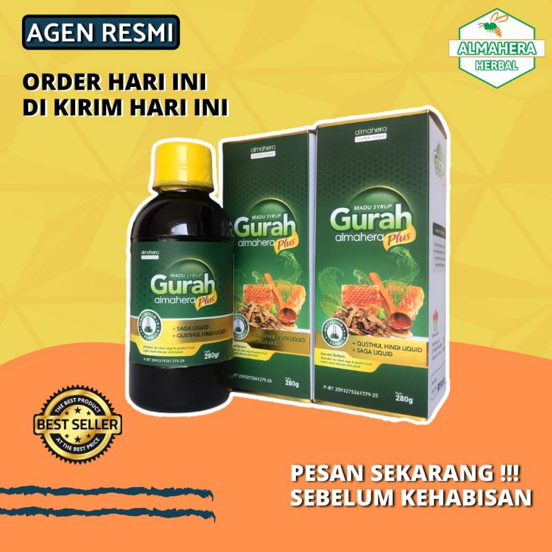 MADU GURAH ALMAHERA 280 GRAM BELI 2 GRATIS 1 MENGATASI BATUK, PILEK, SESAK NAFAS DLL-4