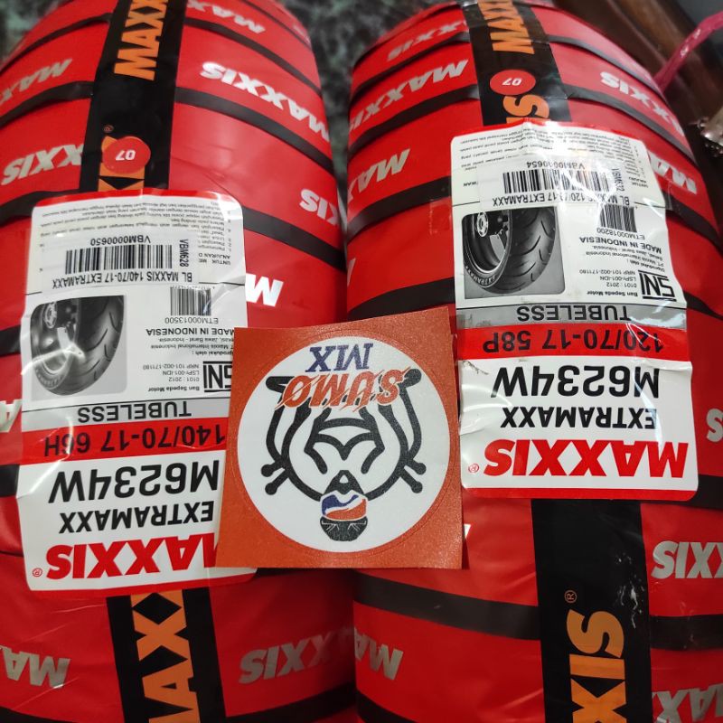 BAN MAXXIS M6234W EXTRAMAXX SUPERMOTO RING 17 LEBAR 120/140 DEPAN BELAKANG
