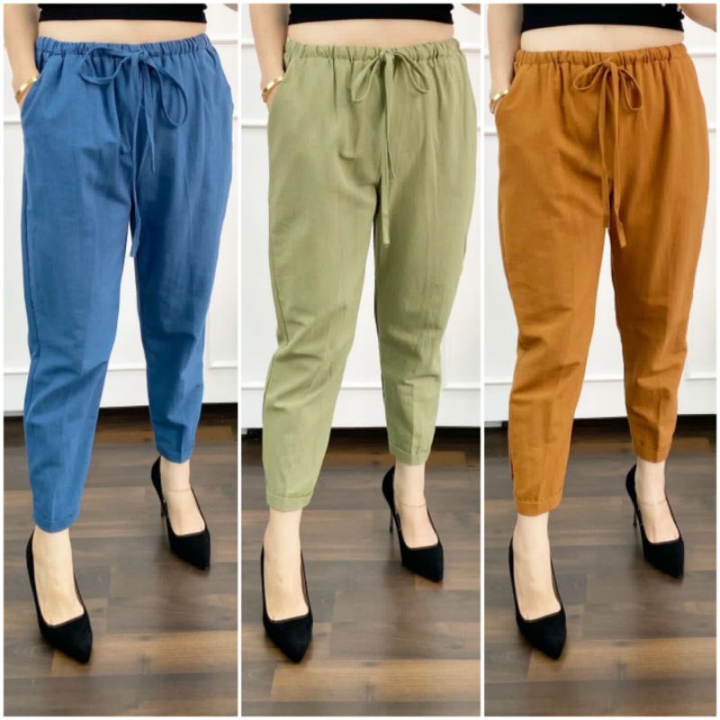 YURA LINEN PANTS | Celana 7/8 Wanita Santai