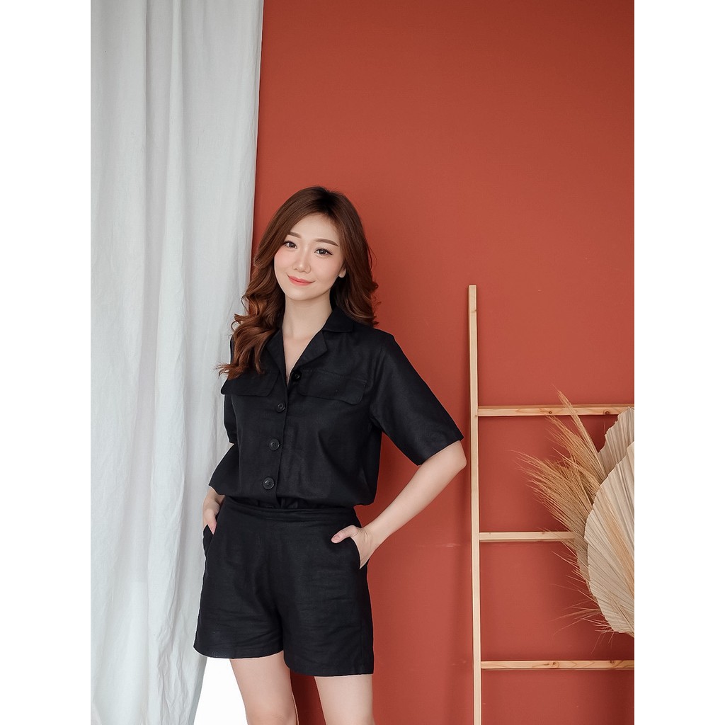 COTTONBELLS CASUAL JUMPSUIT IMLEK CNY SPESIAL WANITA LINEN SET PANTS