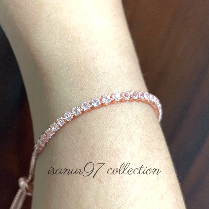 ISANUR97 - “Diamond Bracelet” | Gelang Wanita Gelang Serut Berlian Titanium Gelang Serut Gold Emas RoseGold