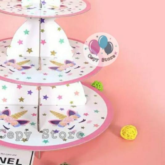 Cake Tier / Standing Cake / Tempat Kue / Cupcake Stand Unicorn Bunga