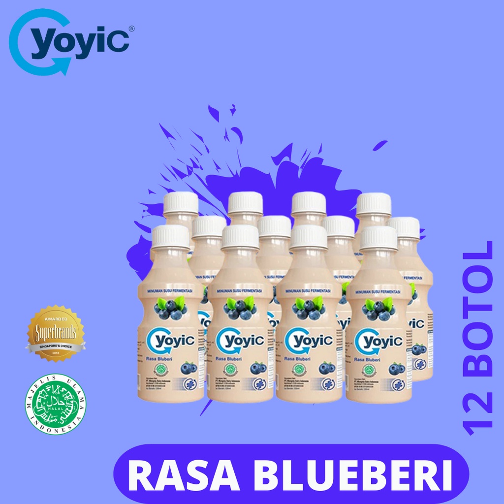 

12 Botol YoyiC Susu Fermentasi Rasa Blueberry