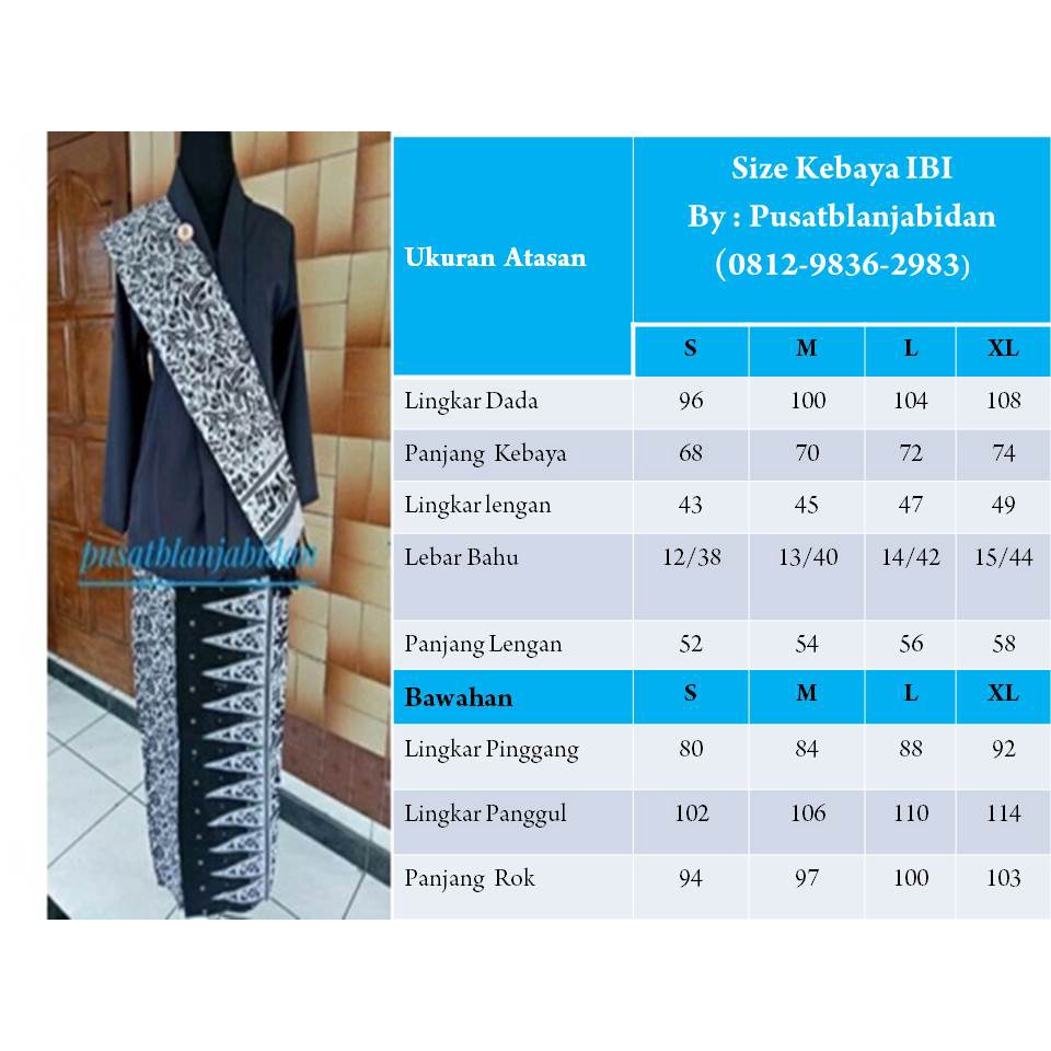 Baju IBI Kebaya 1 Set Sudah dijahit