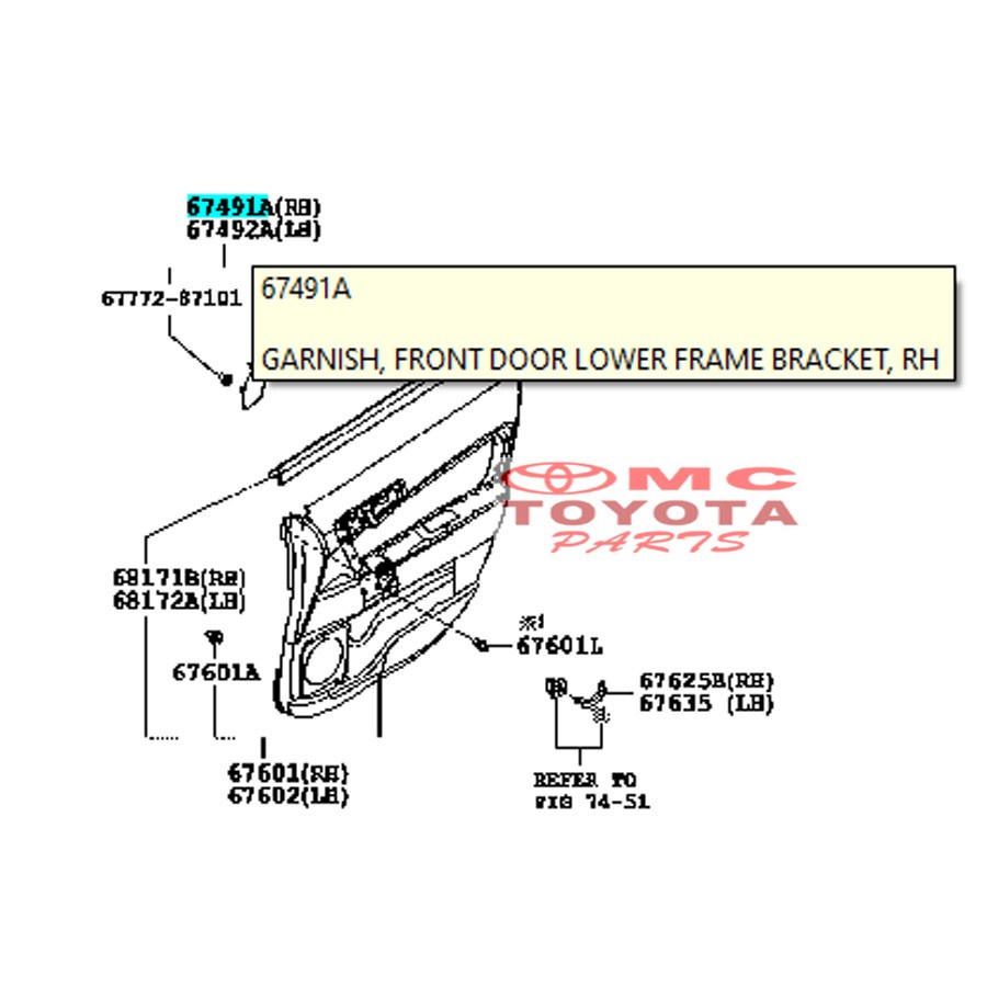 Garnish Segitiga Dalam Spion Depan Kanan Rush Terios 67491-BZ040