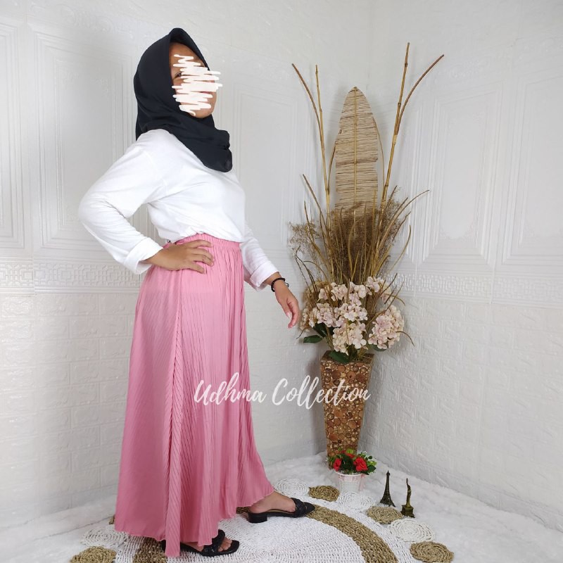 ROK PLISKET LILAC MAYUNG SIZE S-XL / BAWAHAN MUSLIM PREMIUM WARNA LILAC