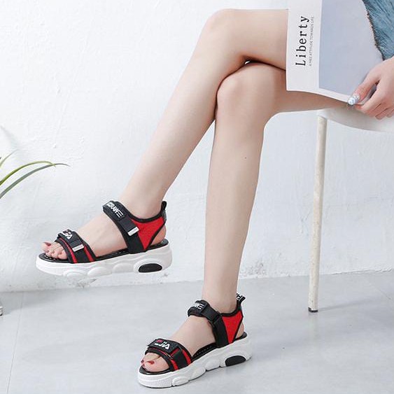 TBIG [COD] Size 35 - 40 Sandal Tali Wanita Import EILA PANDA Korea Style Santai Wanita Wedges