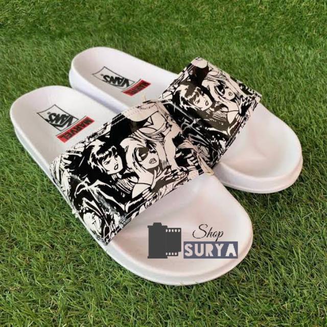 [BISA COD] Sandal Slip On Vans Marvel White / Sandal Slop Marvel white | Sendal Termurah+PAPERBAG