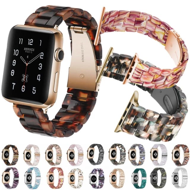 Strap Apple Watch Resin Marble Ceramic Premium 38mm 40mm/41mm 42mm/44mm/45mm/49mm