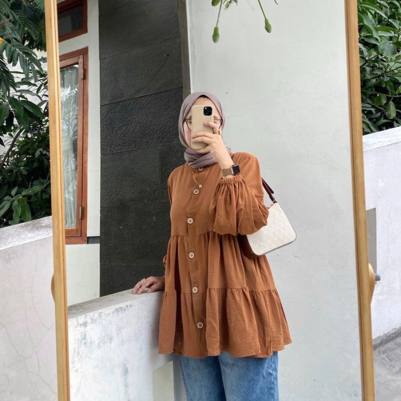 YAKHUMAIRA GROSIRFASHION TUNIK AIKO CANDA REMPLE SUSUN TERLARIS FASHION MUSLIMAH OUTFIX TER OUTFIT P