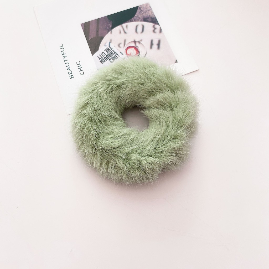 MURMURE.ID | IKAT RAMBUT BULU JUMBO LEMBUT KARET CEPOL WANITA RASFUR ALA KOREA HA065-JUMBO HIJAU