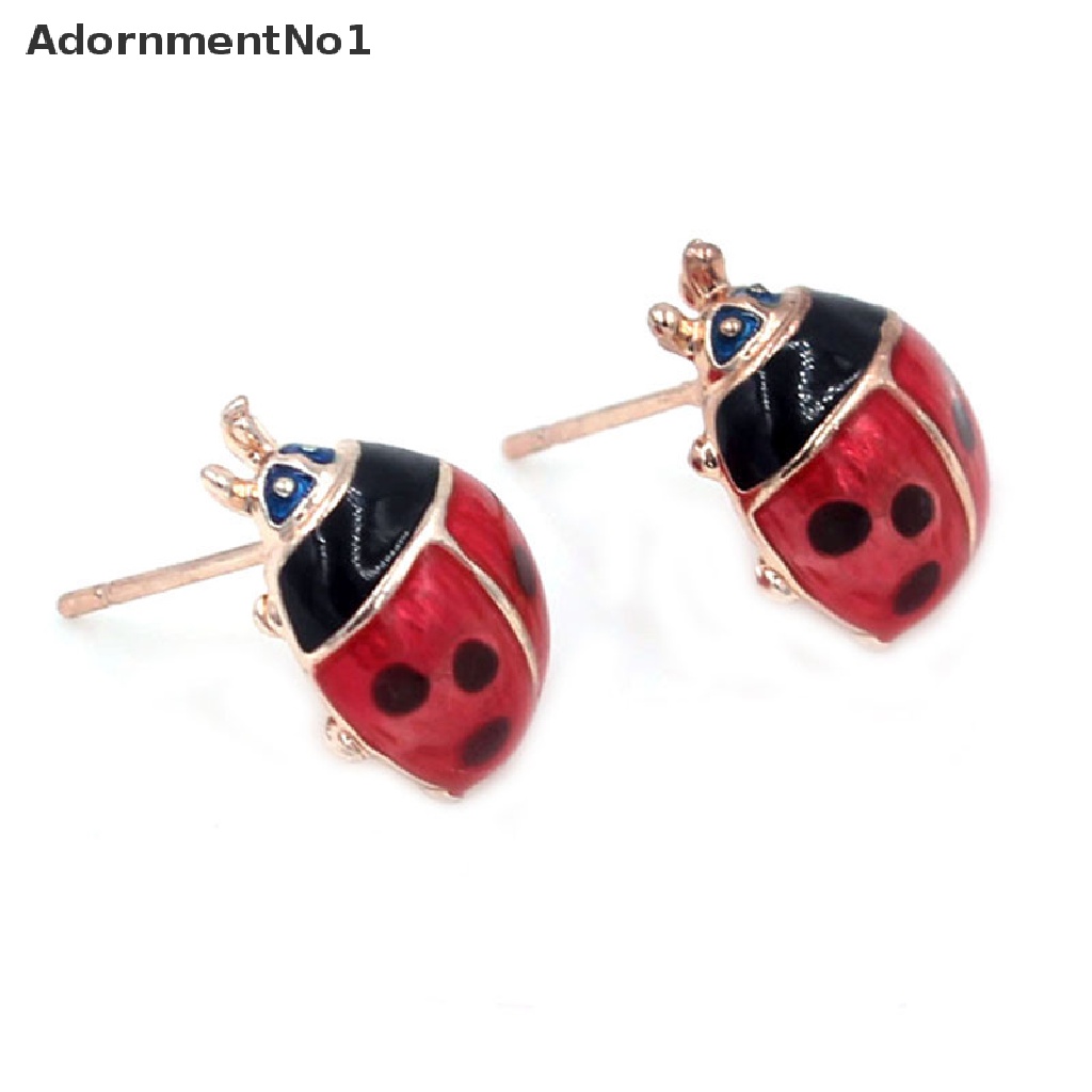 (AdornmentNo1) Anting Tusuk Desain Kumbang Kepik Merah Untuk Wanita