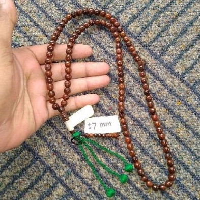 tasbih kokka bulat rumbai coklat ± 7 mm ( 7mm ) 99 butir ( kauka kaukah kuka pukaha pukah)