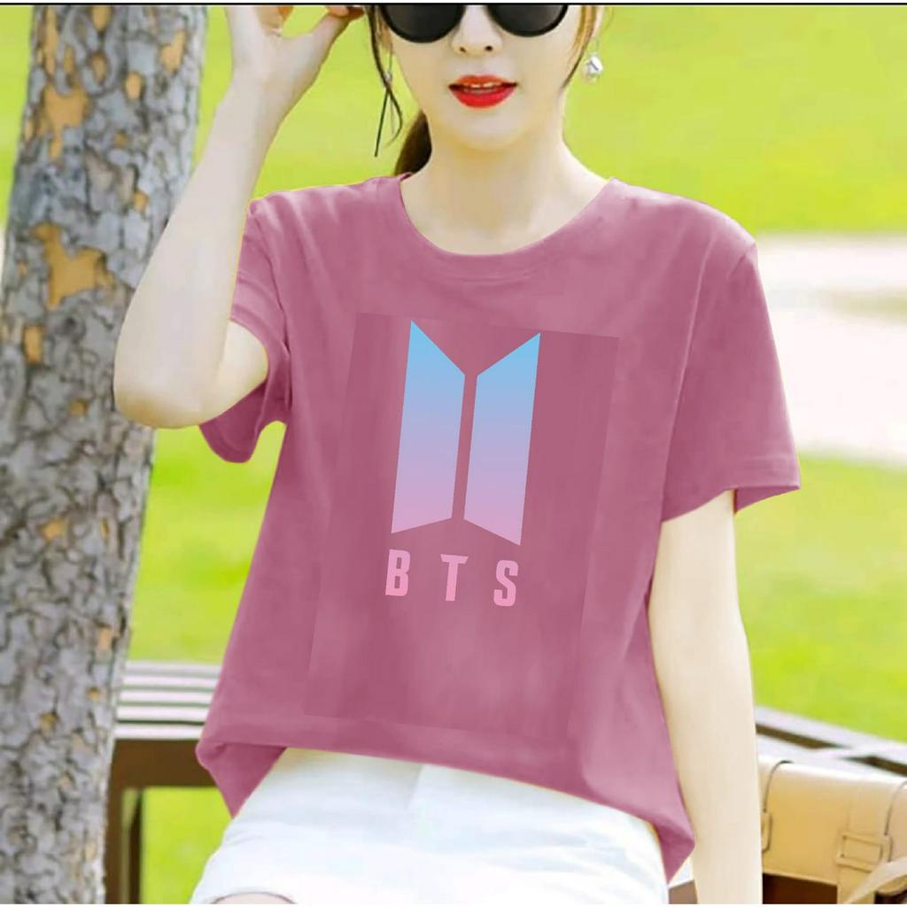 BAJU ATASAN TRENDY BTS GIRL PENDEK-KAOS DISTRO CEWEK KEREN LENGAN PENDEK MASA KINI DAN TERLARIS